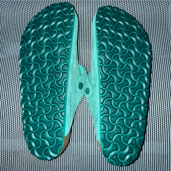 Birkenstock Boston Clogs Digital Green Suede Birks Slip On Buckle Shoes Boho - Picture 4 of 4